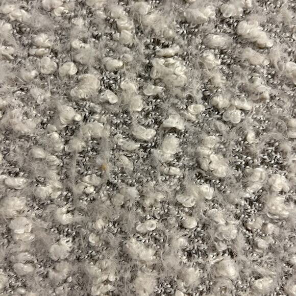 Katsumi White and Gray Popcorn Textured Sweater Front Pockets Size Small - Picture 4 of 6